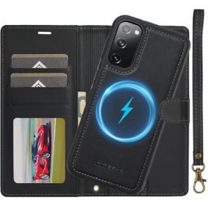 Coque pour Samsung Galaxy S20 FE 4G/5G, 2 en 1 Amovible Housse en Cuir Etui Folio à Clapet Dragonne, Portefeuille RFID Blocage, Béquille, Fentes pour Cartes, Folio Magnetique Etui pour Samsung S20 FE (Nshkeji, neuf)