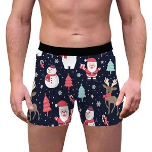 NaLatia Calecon Personnalise Homme, Homme Calecon No&euml;l, Sport Boxer Homme Pas Cher Rigolo Noel Calecon Microfibre Shorty Transparent sous-V&ecirc;tements, Cale&ccedil;on de nouveaut&eacute; Personnalis&eacute; (GUnakd, neuf)