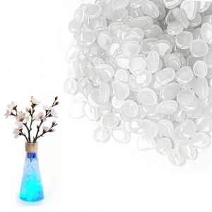 200 Pi&egrave;ces Lumineuses blanches Galets,Lumineux Galets de Jardin et Cailloux Decoratif,Galets Phosphorescents Blancs Phosphorescents,pour la D&eacute;coration Ext&eacute;rieure,Terrasse,Pelouse,Aquariums (1cm) (WangWenWuZhong, neuf)