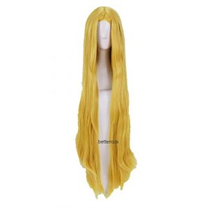 Princess Zelda Cosplay Wigs 100cm Long Golden Blonde Heat Resistant Synthetic Hair Wig + Wig Cap (good stuff A, neuf)