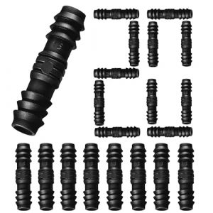 RYXZEN 20PCS Tuyau Goutte à Goutte Connecteurs de Tuyaux pour 16 mm Raccord Tuyau d'arrosage Système d'Irrigation Kit de Raccords d'irrigation pour Tuyau Barbelé Connecteurs en Plastique (Droit) (RYXZEN, neuf)