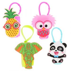 DECORNIJIA 4 Pi&egrave;ces Housse De Bouteille &agrave; Main Silicone Manchon De Support &agrave; Main Housse De Conteneur Lot De Motifs Dessin Anim&eacute; (ZhiLight, neuf)