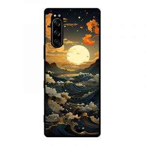 KARTXITAI Coque Compatible avec Sony Xperia 5,Housse Étui de Protection en Silicone en Gel TPU Souple Case Cover Ultra Douce Empêche Rayures Shock-Absorption - Mer,Lune (KARTXITAI, neuf)