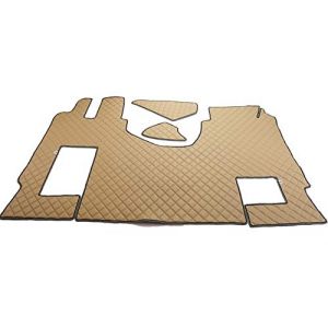 KRAM-TRUCK Tapis matelass&eacute;s Compatible avec Mercedes Actros MP4 MP5 Depuis 2011, pour Si&egrave;ge Passager Fixe, Beige Fonc&eacute;, Cuir synth&eacute;tique sur &eacute;ponge 10 cm, Certificat d'Hygi&egrave;ne, Housses Imperm&eacute;ables (KRAM-TRUCK Poland, neuf)