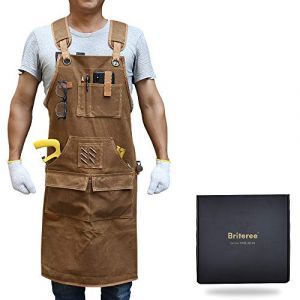 BRITEREE Tablier de Travail Homme avec 9 Poches à Outils, Tablier Menuisier avec Toile CiréeDurable, Cadeau de Tablier à Outils Pour Hommes Charpentiers (Orimit, neuf)