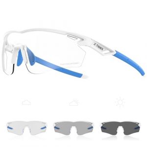 X-TIGER Lunettes de Cyclisme Photochromiques pour Homme Femme Cadre en TR90 Transparente Parfaites pour Vélo VTT et Running Sport (yueshangsports, neuf)