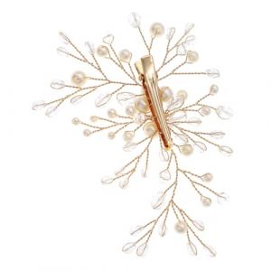 COLLBATH Épingle à Cheveux De Mariée Décoration De Coiffe De Mariage Délicate Barrette De Mariage Coiffe De Mariée Diadème De Mariée Élégant Coiffes Délicates Coiffe Femme Perle Golden (Murdoffi, neuf)