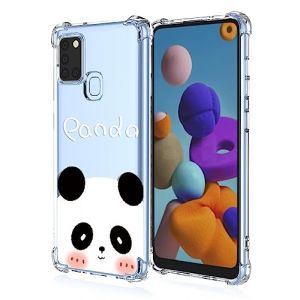 RankOne Coque de T&eacute;l&eacute;phone Convient pour Samsung Galaxy A21s (6.5" inches) Transparent TPU Silicone Color Drawing Pattern Case - Panda (Rankone, neuf)