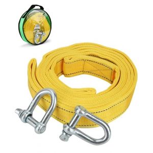 Flaconi 13' Sangle Remorquage Voiture,Corde de Remorquage Voiture,Sangle de Remorquage avec 2 Crochets de Sécurité,Corde de Remorquage d'urgence,Convient pour Remorquer la Plupart des Véhicules (shenhua auto, neuf)