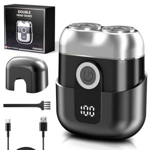 Yeerain Mini Rasoir &Eacute;lectriques pour Hommes avec Affichage LED, Rasoir &Eacute;lectrique &Eacute;tanche IPX6, Mini Rasoir Portable Silencieux et Lavable, Rasoir Homme Gris (Skysky Shop, neuf)