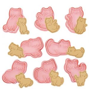 XURJUMI 8 Pièces Emporte Pièce Chat, Chat Emporte-Pièce, Emporte-Piece Patisserie Chat, 3D Moule Biscuit Plastique, Cookie Cutter Enfant, Gâteau Biscuit Fondant Décoration (SENXING UOH LTD, neuf)