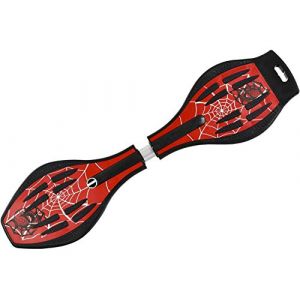 MAXOfit® Waveboard Pro XL «Spider-Rot», Charge Max. 95 kg, Roues Lumineuses et Sac Inclus - 88 x 23 x 14 cm (X-TradeGroup GmbH, neuf)