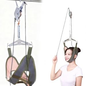 DIFLAX Appareil de Traction Cervicale &agrave; Double Cliquet, Traction du Cou, Appareil de Traction du Cou, Hamac de Cou Cervical, pour Soulagement de la Douleur Cervicale (ZHANG GUOQIANG SHOP, neuf)