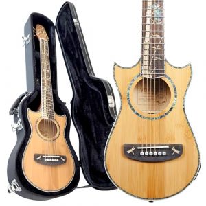 Lindo Bamboo Voyager V2 Guitare électro-acoustique de voyage avec étui rigide (cordes en acier) (Lindo Guitars, neuf)