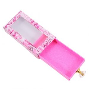 UKCOCO Bo&icirc;te &agrave; Faux Cils Rectangulaire Fen&ecirc;tre et Tiroir Bo&icirc;te d'Emballage en Carton Robuste Couleur Rose Organisateur pour Extensions de Cils 1 Pi&egrave;ce pour Rangement et Protection (Gaporgira, neuf)