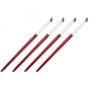 Angoily Pinceaux à Ongles pour Nail Art 4 Pièces Pinceaux de Peinture Acrylique en Bois Rouge Outils Manucure Précis pour Gel Dessin et Dégradé Accessoires Professionnels pour Salon (Ceoning, neuf)