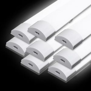 Jopassy 8x Neon LED 60CM 18W Reglette led Blanc Neutre 4000K Tube Led Plafonnier IP65 Eclairage LED garage n&eacute;on LED Haute Luminosit&eacute; pour Garage Ateliers Sous-sol Magasin Bureau Parking (IRON-DG, neuf)