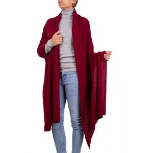Marenza Étole mixte cachemire pour femme, fabriquée en Italie, taille unique, bordeaux, Taille unique (Bo.MA., neuf)