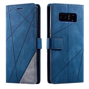 SONWO Coque pour Galaxy Note 8, Etui en Cuir PU Portefeuille Housse Fermeture Magnétique und Flip pour Samsung Galaxy Note 8, avec Fermeture Magnétique, Bleu (SONWO EU STORE, neuf)