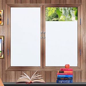 Zindoo Film Fenetre Anti Regard Anti UV Film Occultant Vitre Fenetre Film Opaque Vitre Film Depoli Vitre Film Electrostatique Vitre Effet Verre Mate pour Bureau Maison Salle de Bain 90x200CM Blanc (Sunnylife-EU, neuf)