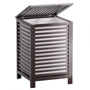 SMIBUY Double panier à linge avec couvercle, panier à linge en bambou 120L avec sac de doublure amovible, trieur à linge à 2 sections pour buanderie, salle de bains, chambre (Marron) (Smibuy direct, neuf)