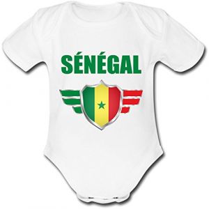 YONACREA - Body B&eacute;b&eacute; Manches Courtes - S&Eacute;N&Eacute;GAL - COUPE DU MONDE DE FOOTBALL 2018 - Pr&eacute;nom personnalis&eacute; - Personnalisable en ligne - 18 mois (Yonacrea, neuf)