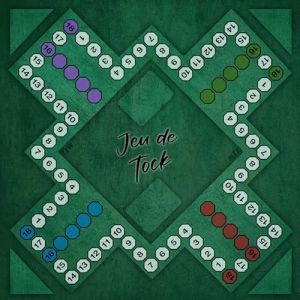 MTJ&reg; Tapis Jeux Tock 60 x 60cm - Jersey n&eacute;opr&egrave;ne - Fabriqu&eacute; en France (Vert 4 Joueurs) (mtj, neuf)