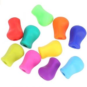 10pcs Guide Doigts &Eacute;criture Enfant, Guide Doigt Ergonomique,Pencil Grip Silicone, Aide &Eacute;criture,Aide &agrave; l'&eacute;criture pour Main Droite et Main Gauche Adulte (LIU CHENGYANG DE DIAN, neuf)