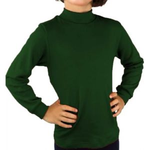 KLOTTZ POLO44 T-shirt de carnaval &agrave; manches longues pour enfants Fabio Halloween. Polo col semi-cygne et int&eacute;rieur en peluche pour filles Couleur vert bouteille Taille 10, Vert bouteille Flaschengr&uuml;n (KLOTTZ, neuf)