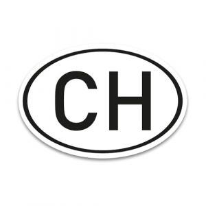 CH Magnet plaque d’immatriculation Suisse noir et blanc - 17,5 x 11,5 cm conforme DIN - voiture camion camping-car auto - obligatoire hors UE I kfz717 (easydruck24, neuf)