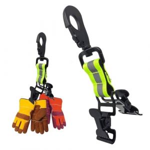 NICKLIN Porte Gants de Travail Pompier,Mousqueton Double Glove Clips de Pompiers,Porte Gants Pompier Réfléchissant Pour Accrocher Dants,Serviettes,Casques (Vert) (xiaolehao, neuf)
