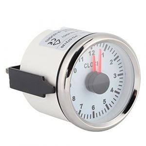 Montre Automatique de Jauge D'horloge Universelle de 2 Pouces Indicateurs de Tableau de Bord 0-12 Heures Affichage R&eacute;tro-&Eacute;clairage Rouge 12V/24V pour Voiture Bateau Yacht(Cadre argent&eacute; sur blanc) (Entatial, neuf)