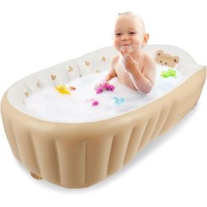 Baignoire pour b&eacute;b&eacute;,Baignoire gonflable pour bebe avec pompe &agrave; air int&eacute;gr&eacute;e,Baignoire portable pliable pour enfants,90&times;55 cm,Baignoire pour b&eacute;b&eacute; 0-5 ans,Baignoire de douche de voyage pour b&eacute;b&eacute; (Yoztfhsoe-EU, neuf)