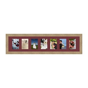 Cadres Photos pêle mêle multivues Bordeaux 7 Photo(s) 10x15 Passe Partout, Cadre Photo Mural 94x20 cm Naturel Beige, 3.5 cm de Largeur (RK Cadres, neuf)