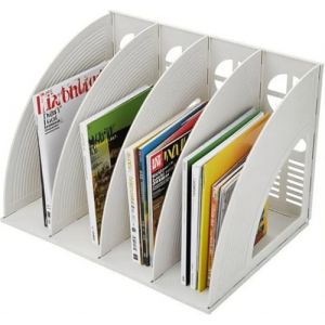 Porte-revues A4 Pliable Porte-Revue Bureau avec 4 Compartiments Organisateur de Bureau Classeurs à Revues Boîte de Rangement Porte Magazines Organisateur Documents pour Maison Scolaire (LONGTENGUK, neuf)