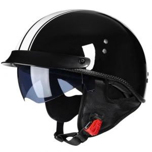 VVPEC Demi Casque De Moto, Casque Jet R&eacute;tro, Casque Bol Moto Homologu&eacute; ECEDOT, Casques Vintage &agrave; Face Ouverte, avec Pare-Soleil et Doublure Int&eacute;rieure Amovible, pour V&eacute;los Motos Scooter(2,M=57~58cm) (xinzhoushixinfuquxinmiaozonghejingyingbu, neuf)