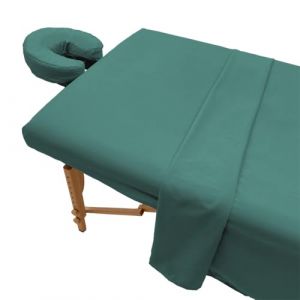 YJSZY Parure De Lit 3 PièCes en Microfibre pour Table De Massage,Drap Housse pour Table Massage,Housse De Lit Facial De Qualité SupéRieure-Drap Plat,Draphousse,Housse pour TêTièRe (Vert,80 x 185 cm) (hongyingyunshangmao, neuf)