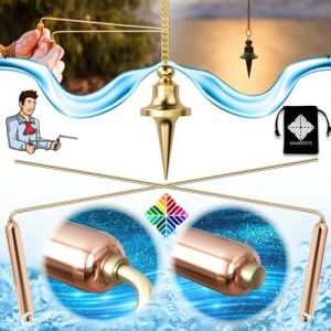 Baguettes de Sourcier Deluxe & Pendule Divinatoire de Radiesthésie TROUVIER : Pack de SOURCIER Professionnel - Marque Française [Garantie A Vie] (Majestic's Boutique, neuf)