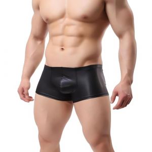 Boxer brillant pour homme, caleçon métallique élastique, boxer sexy taille basse pour homme, pantalon sexy scintillant pour clubwear, caleçon sexy pour vêtements de danse, discothèque, rave, fête (QingPo, neuf)