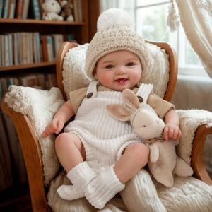 BABESIDE Reborn-Baby Dolls 17 Pouces Mia Réaliste Reborn Nouveau-né Bébé Poupées Fille avec Corps Doux Mignon Doux Sourire Vraie Vie Bebe Poupees Réalistes Vrais Détails de la Peau (YUQS-SIDE, neuf)