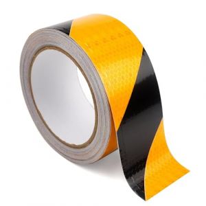 Vueinrg 25M x 5cm Bande Reflechissante Autocollante Jaune et Noir Bande Reflechissante Hazard Ruban de Signalisation Reflechissant Imperméable Ruban d'Avertissement Auto-Adhésif (YINGREAT SRL, neuf)