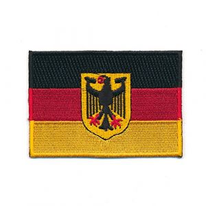 Écusson thermocollant ou à coudre 0626 B représentant le drapeau de l'Allemagne et de Berlin - 60 x 35 mm (hegibaer, neuf)