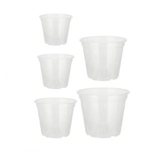 Srliya Lot de 5 Pots D'orchidées de Différentes Tailles, Pot D'orchidée en Plastique Transparent avec Soucoupe pour Pot D'orchidée, Pots de Fleurs D'intérieur et D'extérieur, Jardinière (NONGDASHI, neuf)