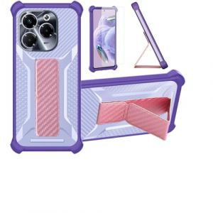 Aroepurt Coque Compatible pour Infinix Note 40X 5G Coque &Eacute;tui Case Cover Hybride [avec Protection d'&eacute;cran en Verre tremp&eacute;] [Support magn&eacute;tique Pliable] Violet (Huayijie-eu, neuf)
