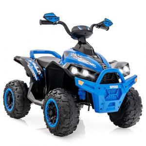 DREAMADE Quad Électrique Enfants 3-8Ans avec Vitesse Réglable,Voiture à Batterie 12V Multifonctions avec Marche Avant et Arrière,Lumières LED,Musique,Pédale,Klaxon,Charge 35KG (Bleu) (DREAMADE, neuf)