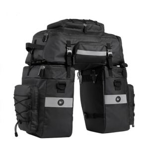 tamthy 3-in-1 Sacoche Velo Porte Bagage Arriere Multifonction Imperméable Sacoche Velo Grande Capacité Sac Velo avec Housse Imperméable, Sac à Dos pour VTT/Outdoor Voyage/Sport (smaillong, neuf)