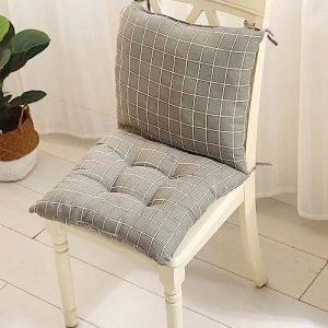 Coussin de Chaise avec Dossier 40x40 /45x45 Coussin de Siège Respirant Coussin Coton avec Rubans Coussins d’Assise de Jardin Exterieur Interieur Chaises de Cuisine ou de Salle à Manger (Color :#1 (YEYE-SHOP, neuf)