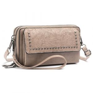 FALAN MULE Crossbody sacs de T&eacute;l&eacute;phone pour les Femmes en Cuir, sacs &agrave; main sac RFID de blocage, sacs &agrave; &eacute;paule de t&eacute;l&eacute;phone Portable Monnaie Portefeuille avec Longue Ceinture zips Fentes pour Cartes (FALAN MULE UK, neuf)