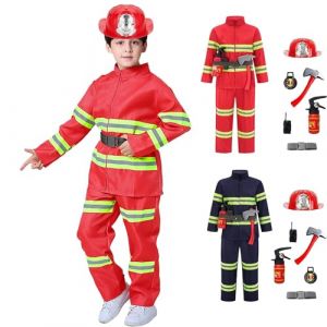D&eacute;guisements pour Enfants, Deguisement Costume De Pompier Enfant 4 5 Ans, Policier 8Pcs Gar&ccedil;on, Fille, Tenue Costumes R&ocirc;le &Eacute;ducatif Cosplay Carnaval L'&eacute;ducation Aux Exercices D'incendie (ChaoWenMao, neuf)