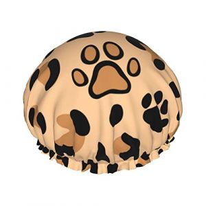 Bonnet de douche imperméable à l'eau de vecteur de léopard de camouflage, bonnet de cheveux de bain élastique bonnets de bain de cheveux de protection de l'environnement, bonnet de douche de bain de (MiddleWen, neuf)